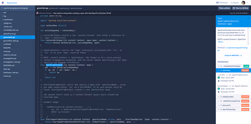 Instant Code Intelligence on Sourcegraph